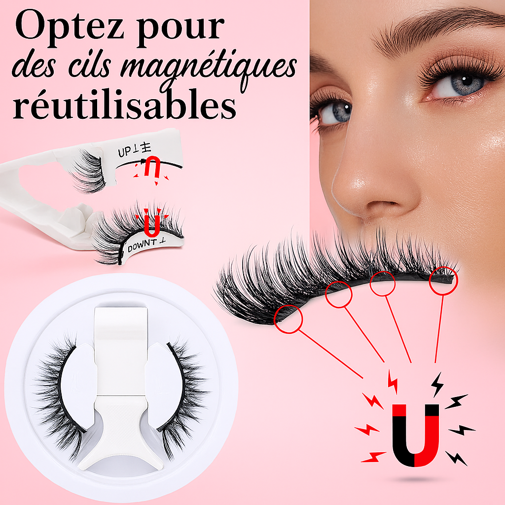 Cils Magnétiques Réutilisables – Pose Facile + Pince Magnétique Offerte - Blinksy